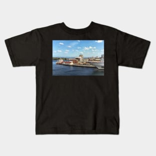 Stavanger Harbourside as Digital Art Kids T-Shirt